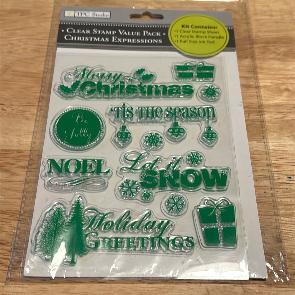 TPC Studio Clear Stamp Value Pack Christmas Expressions Clear Stamp Sheet ONLY